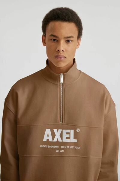Axel Arigato Hoodies & Sweatvesten Adios Halfzip Sweatshirt Brown - Afbeelding 3