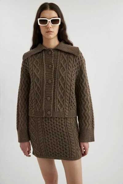 Axel Arigato Zomerjassen Routine Cable Jacket Brown - Afbeelding 4