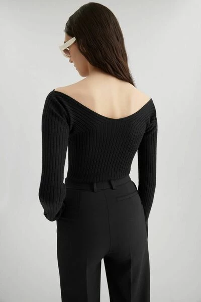 Axel Arigato T-shirts Tune Rib Crop Top Black - Afbeelding 2