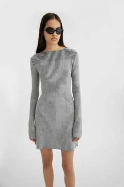 Axel Arigato Casual Jurken Selva Rib Dress Gray