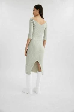 Axel Arigato Casual Jurken Solar Rib Dress Gray