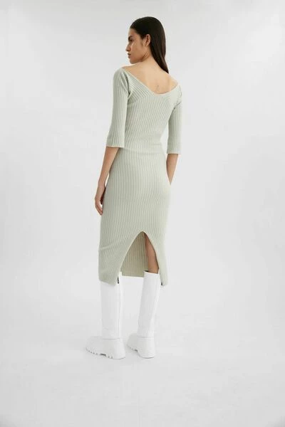 Axel Arigato Casual Jurken Solar Rib Dress Gray