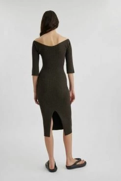 Axel Arigato Casual Jurken Solar Rib Dress Brown