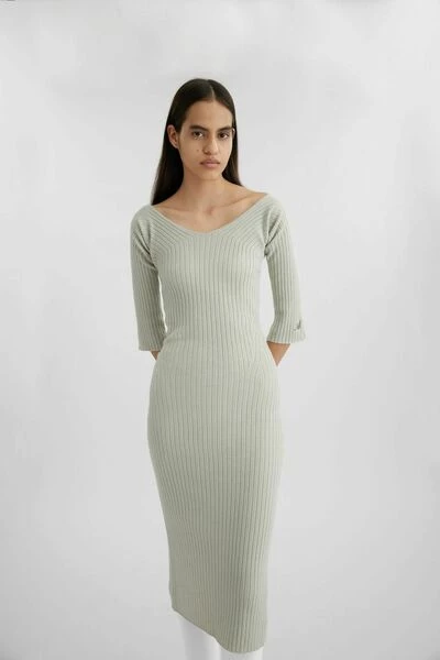 Axel Arigato Casual Jurken Solar Rib Dress Gray - Afbeelding 3