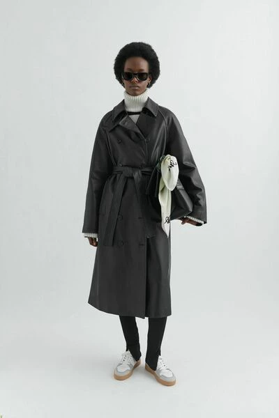 Axel Arigato Trenchcoats & Mantels Globe Leather Coat Black - Afbeelding 2
