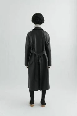 Axel Arigato Trenchcoats & Mantels Globe Leather Coat Black