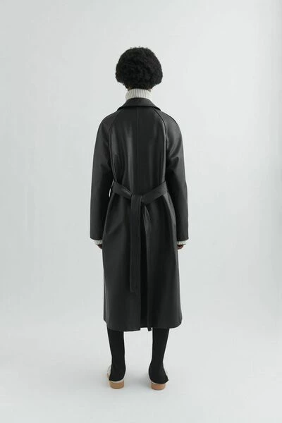 Axel Arigato Trenchcoats & Mantels Globe Leather Coat Black