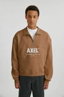 Axel Arigato Hoodies & Sweatvesten Adios Halfzip Sweatshirt Brown