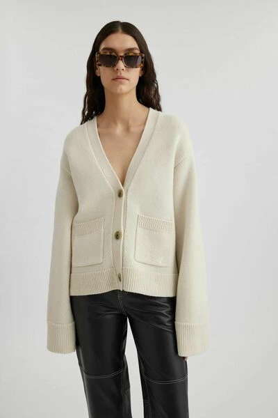 Axel Arigato Vesten Memory Relaxed Cardigan Beige