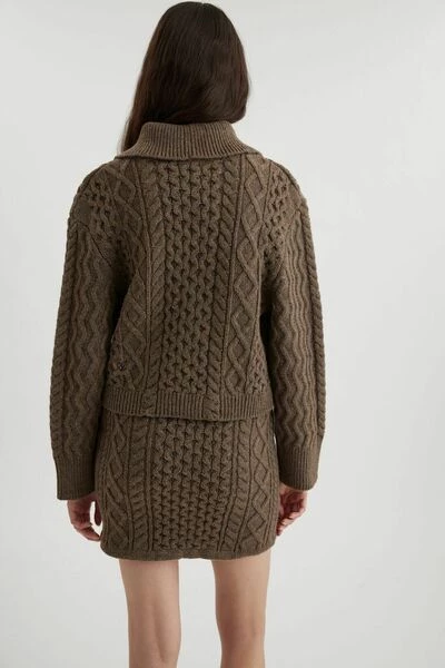 Axel Arigato Zomerjassen Routine Cable Jacket Brown - Afbeelding 3