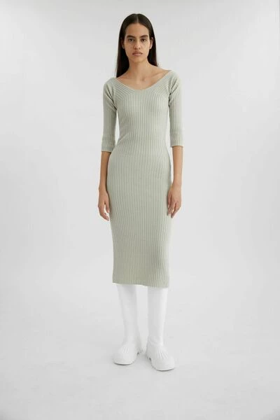 Axel Arigato Casual Jurken Solar Rib Dress Gray - Afbeelding 2