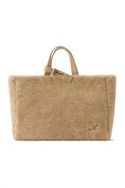 Axel Arigato Handtassen Shearling Medium City Bag Beige