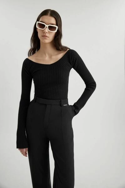 Axel Arigato T-shirts Tune Rib Crop Top Black - Afbeelding 3