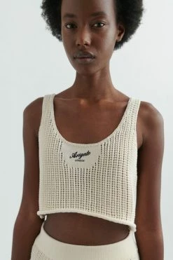 Axel Arigato Tops Grid Tank Top Beige