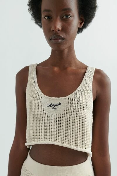 Axel Arigato Tops Grid Tank Top Beige