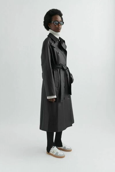 Axel Arigato Trenchcoats & Mantels Globe Leather Coat Black - Afbeelding 4
