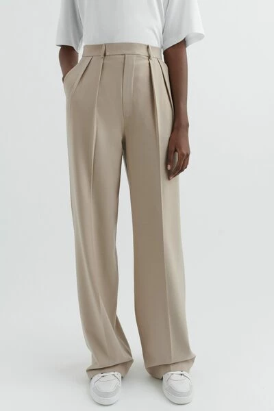 Axel Arigato Pantalons Jackie Pleat Trouser Beige - Afbeelding 5