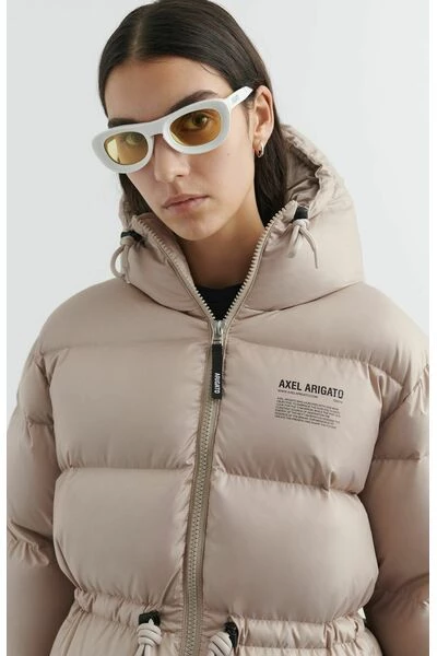 Axel Arigato Gewatteerde Jassen Logo-Print Down Jacket Beige - Afbeelding 3