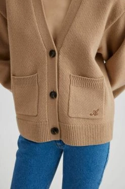 Axel Arigato Vesten Memory Relaxed Cardigan Brown