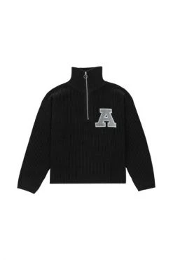 Axel Arigato Hoodies & Sweatvesten Team Halfzip Sweater Black