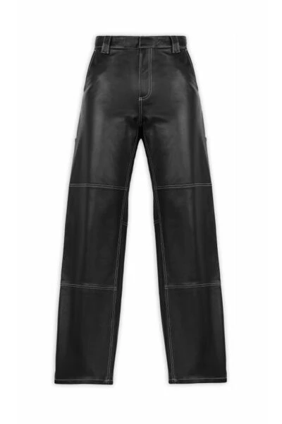 Axel Arigato Leren Broeken Imprint Trousers Black