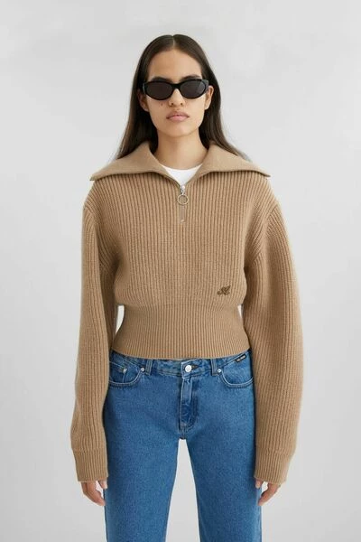 Axel Arigato Coltruien Desert Half Zip Sweater Beige - Afbeelding 4