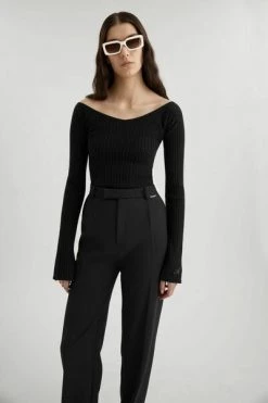 Axel Arigato T-shirts Tune Rib Crop Top Black