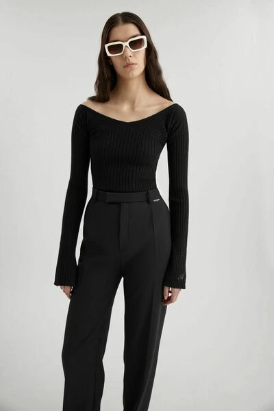 Axel Arigato T-shirts Tune Rib Crop Top Black