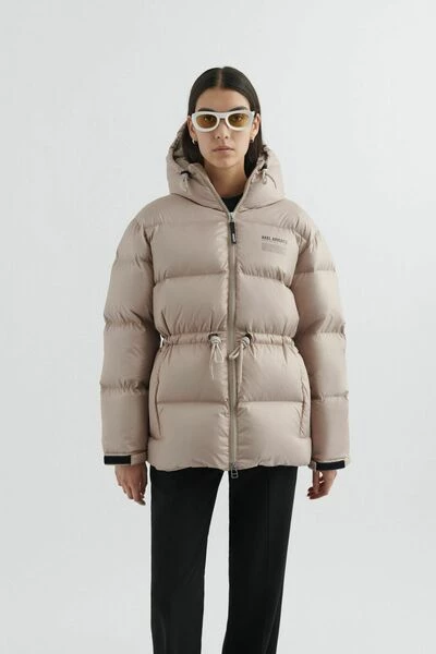 Axel Arigato Gewatteerde Jassen Logo-Print Down Jacket Beige - Afbeelding 2